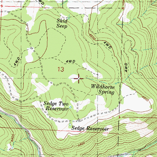 Topographic Map of Wildhorse Reservoir, OR
