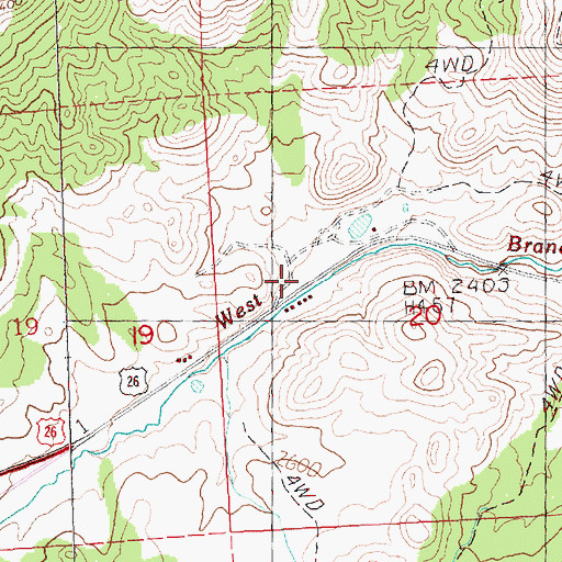 Topographic Map of Hudspeth Mill, OR