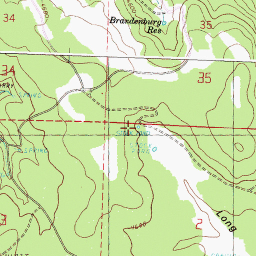 Topographic Map of Long Prairie Reservoir, OR