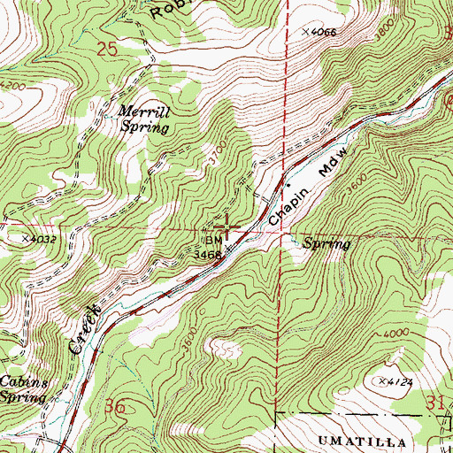 Topographic Map of Chapin Guard Station, OR