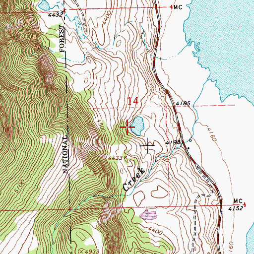 Topographic Map of Foster Reservoir, OR