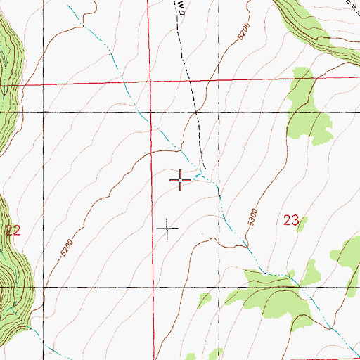 Topographic Map of Two Sheep Waterhole, OR