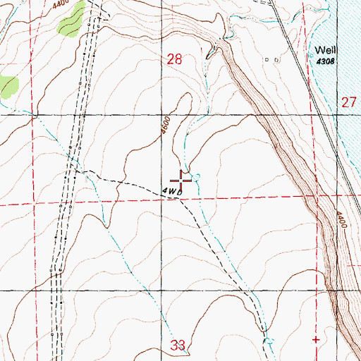 Topographic Map of Dry Creek Waterhole, OR