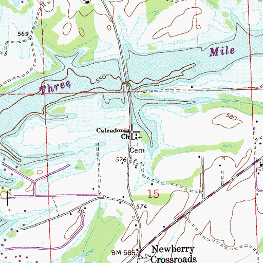Topographic Map of Calcedonia Baptist Church, AL