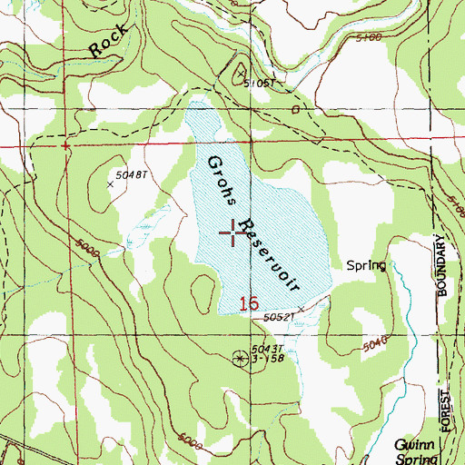 Topographic Map of Grohs Reservoir, OR