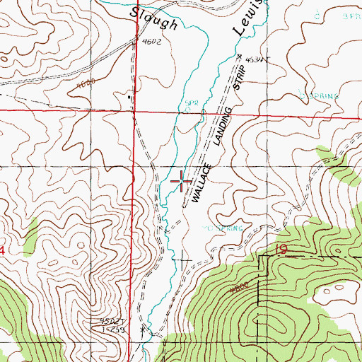 Topographic Map of Inshallah International Airport, OR