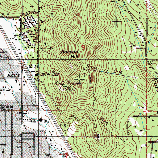 Topographic Map of KFMJ-FM, OR