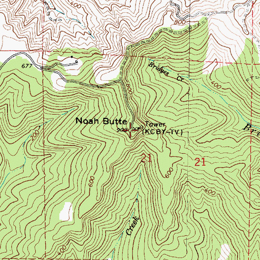 Topographic Map of KICR-FM, OR
