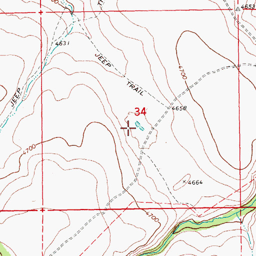 Topographic Map of Ted Reservoir, OR