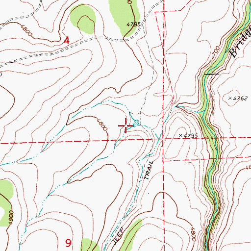 Topographic Map of Bridge Creek Waterhole, OR