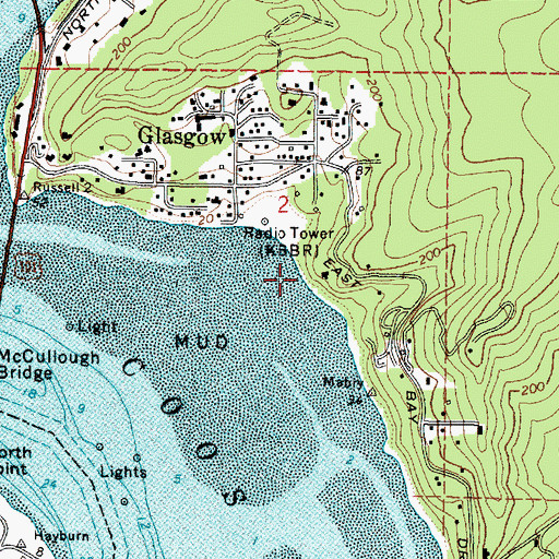Topographic Map of KBBR-AM, OR