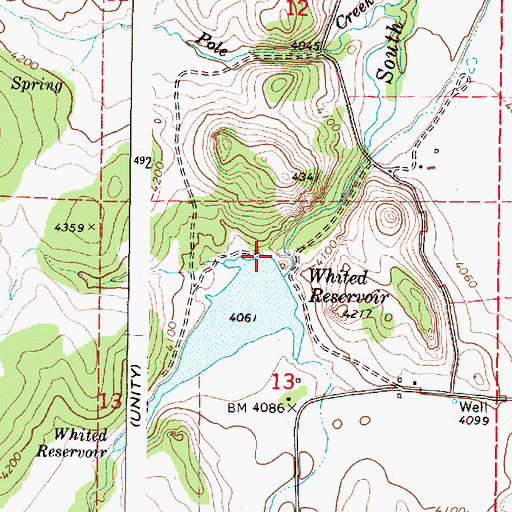 Topographic Map of Whited Dam, OR