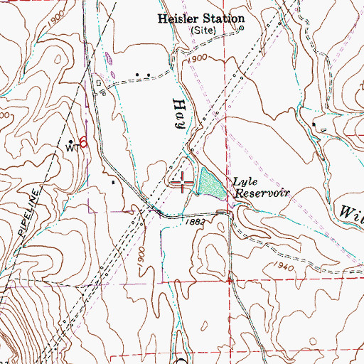 Topographic Map of Lyle Dam, OR