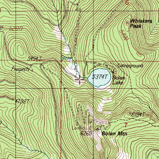 Topographic Map of Bolan Lake Dam, OR