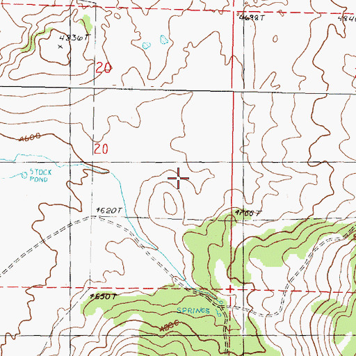 Topographic Map of Scheckels Reservoir (historical), OR