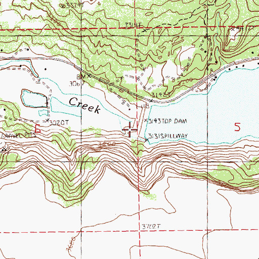Topographic Map of Ochoco Dam, OR