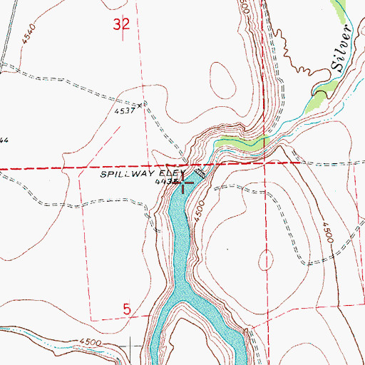 Topographic Map of Thompson Valley Diversion Dam, OR