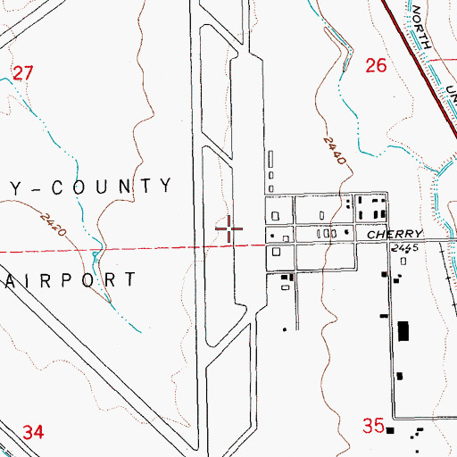 Topographic Map of Madras Municipal Airport, OR