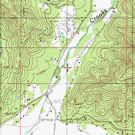 Topographic Map of Backachers Ranch Airport, OR