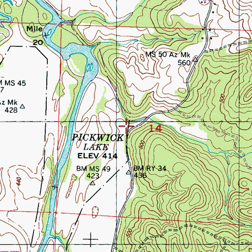 Topographic Map of Calhoun Hollow, AL