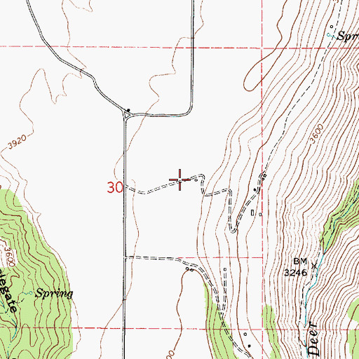 Topographic Map of Beach Ranch Airport, OR