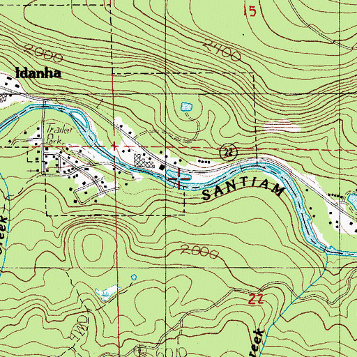 Topographic Map of Chitlam Creek, OR