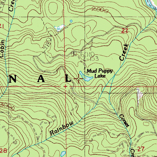 Topographic Map of Mud Puppy Lake, OR