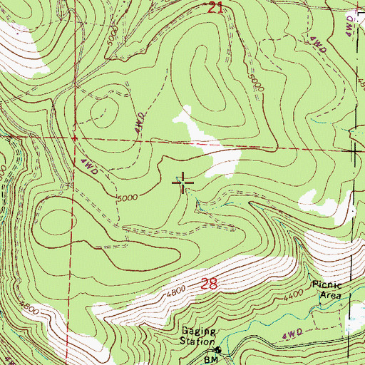 Topographic Map of Tamarack Spring Campground (historical), OR