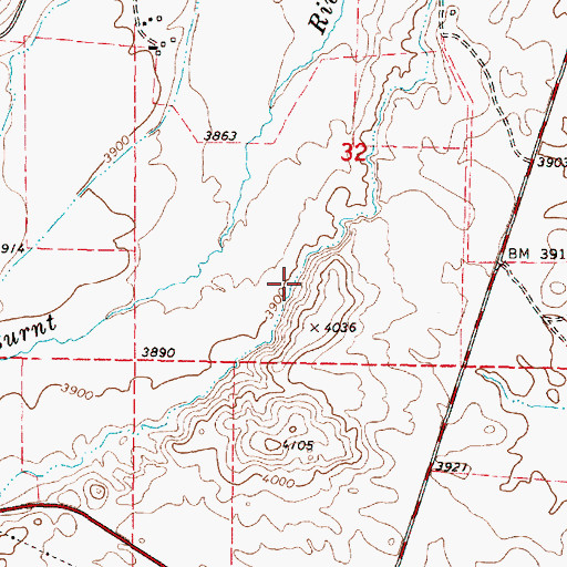 Topographic Map of Curop Ditch, OR