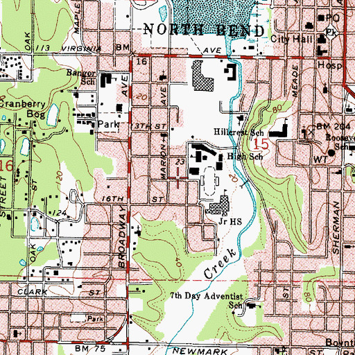 Topographic Map of Bay Area Hospital Heliport, OR