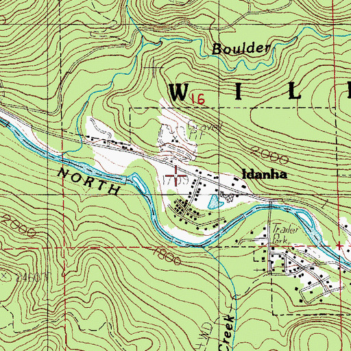 Topographic Map of Idanha Log Pond, OR