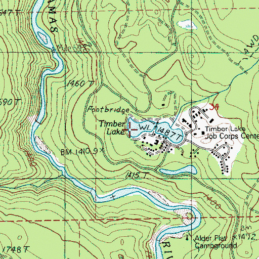 Topographic Map of Acme Timber Company Mill Pond, OR