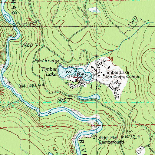 Topographic Map of Acme Timber Company Mill Dam, OR