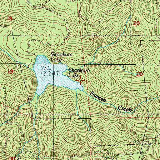 Topographic Map of Skookum Lake Dam, OR