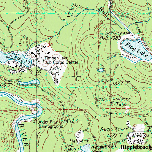 Topographic Map of Frog Lake Dam, OR