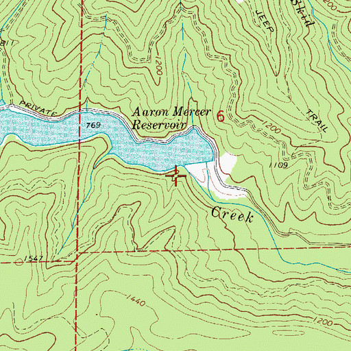 Topographic Map of Mercer Dam, OR