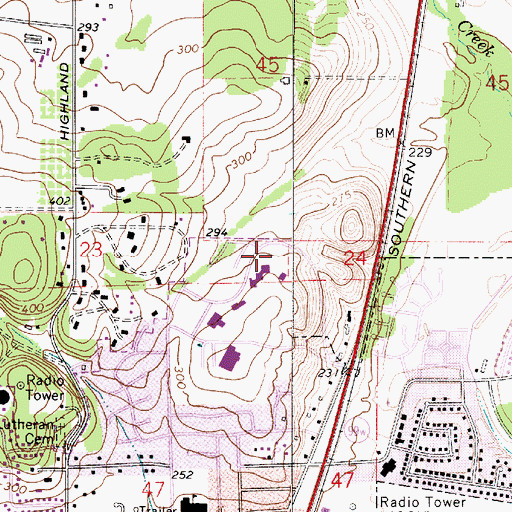 Topographic Map of Good Samaritan Hospital Heliport, OR