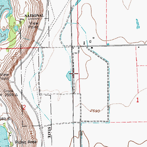 Topographic Map of Meuret Airstrip (historical), OR