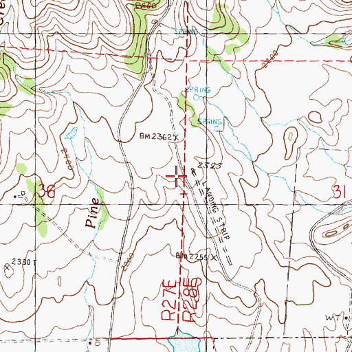 Topographic Map of Monument Municipal Airport, OR