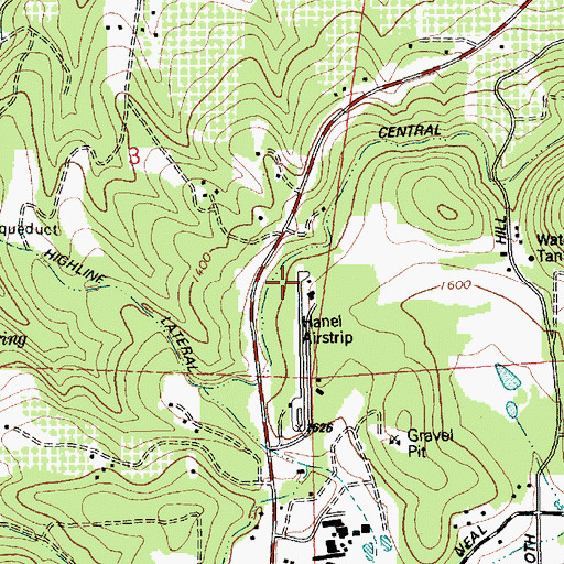 Topographic Map of Hanel Field, OR