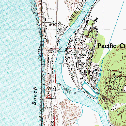 Topographic Map of Pacific City State Airport, OR