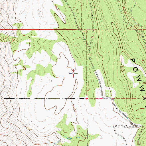 Topographic Map of Powwatka Ridge Airport, OR