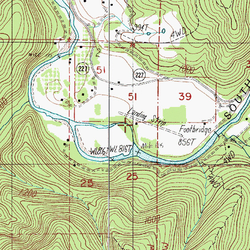 Topographic Map of Riverview Ranch Airport, OR