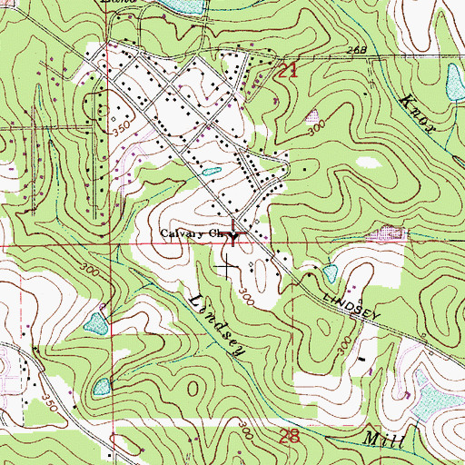 Topographic Map of Lindsey Bridge Baptist Church, AL