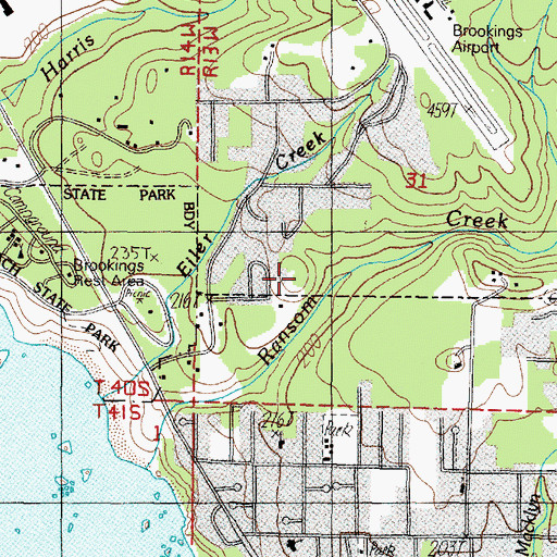 Topographic Map of Garvins Airfield, OR