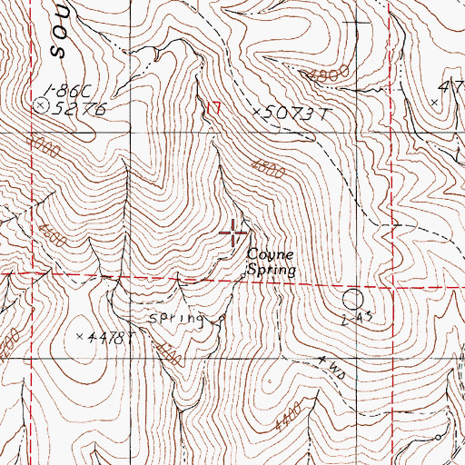 Topographic Map of Coyote Spring, OR