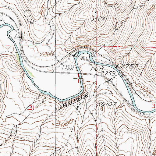 Topographic Map of Sperry (historical), OR
