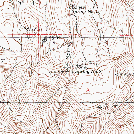 Topographic Map of Boney Spring Number 2, OR