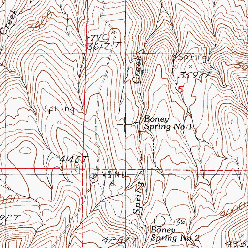 Topographic Map of Boney Spring Number 1, OR