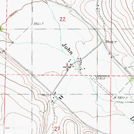 Topographic Map of French Lane (historical), OR